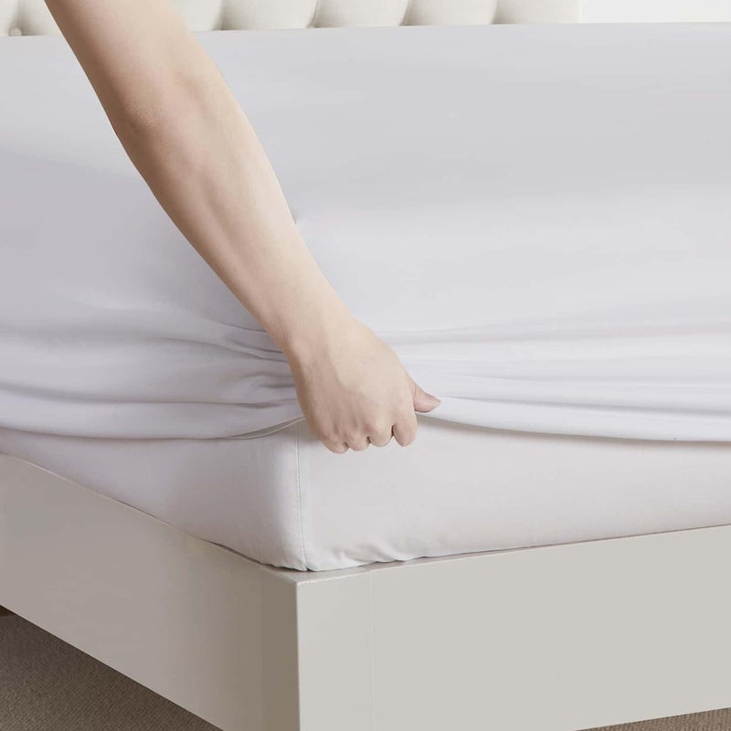 Clara Clark Cal King Sheets, 6 Piece Set - Hotel Luxury Sheets for Cal King Size Bed, Super Soft Bedding Set, Cal King Size, White - Image 3
